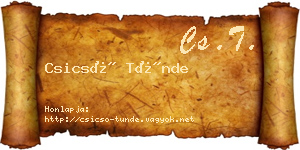 Csicsó Tünde névjegykártya